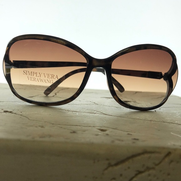 Vera Wang Dark Tortoise Shell Round Lens Unique Thin Arm Design - Picture 2 of 7